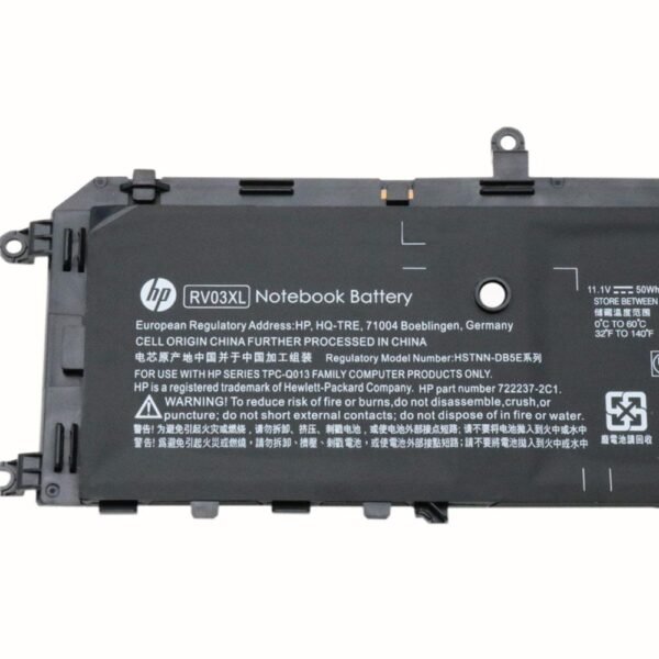 11. 1v 50wh original rv03xl laptop battery compatible with hp envy rove aio 20-k014us 722237-2c1 722298-001 hstnn-db5e tpc-q013 rv03050xl-- mpn: rv03xl