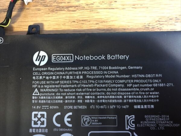 14.8V 60Wh EG04XL 681881-21 Portable Slim Notebook Battery compatible with HP Envy 6 Series HSTNN-IB3T TPN-C108 TPN-C103 Tablet