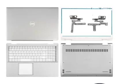 Dell inspiron 15 5590 5598 lcd top cover bezel hinges with palmrest and bottom base body assembly