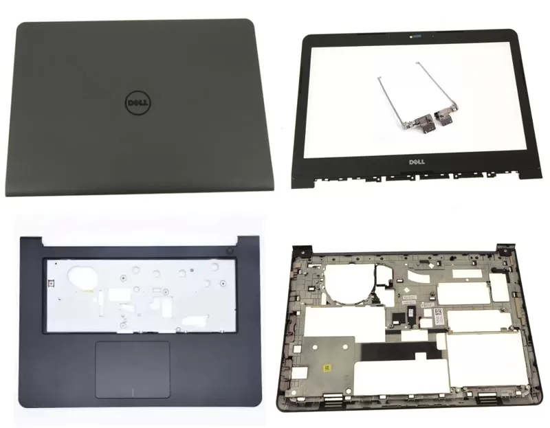 Dell latitude 3450 lcd top cover bezel hinges with touchpad palmrest and bottom base full body assembly