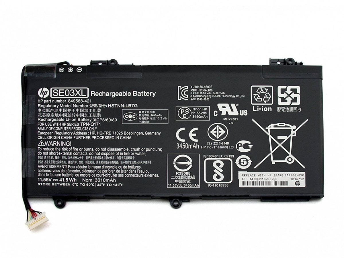 Laptop battery 11. 55v 41. 5wh 3615mah for hp se03xl tpn-q171 14-al027txal070tx pavilion14-al125tx/126tx/127txhstnn-lb7g