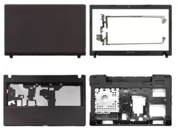 Lenovo ideapad g580 g585 lcd top cover bezel hinges with touchpad palmrest and bottom base full body assembly