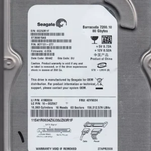 Seagate 80GB 7200 RPM SATA 3.5 Inch Hard Disk 9CY131-784