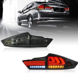 Honda City 2014-2020 Custom Modified BMW Style Tail Light With Matrix Turn Signal - Smoke Color