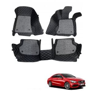 7D Luxury Car Floor Mat for Mercedes CLA 200 Class (Black & Beige)