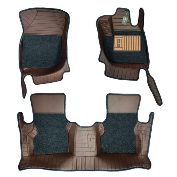 Ozone Plus 7d leatherette floor mats for honda elevate 2023 onwards - coffee color