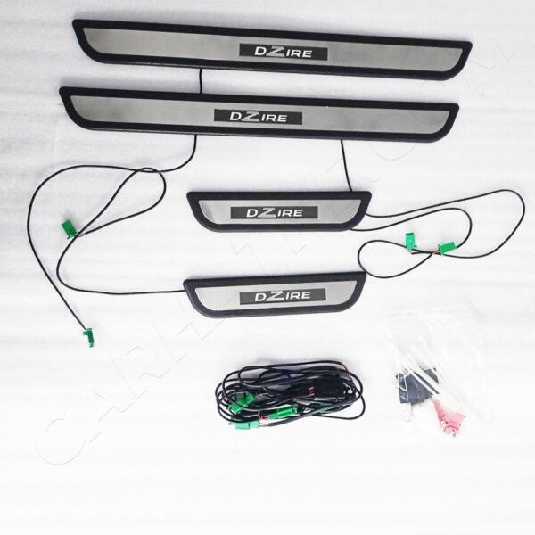 Gfx maruti suzuki dzire 2017 onward opening door oem led scuff sill plates - 4 pieces