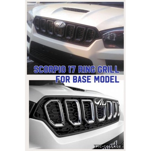 High quality o. E type chrome front ring grill for mahindra scorpio new 2017 onward set of 7