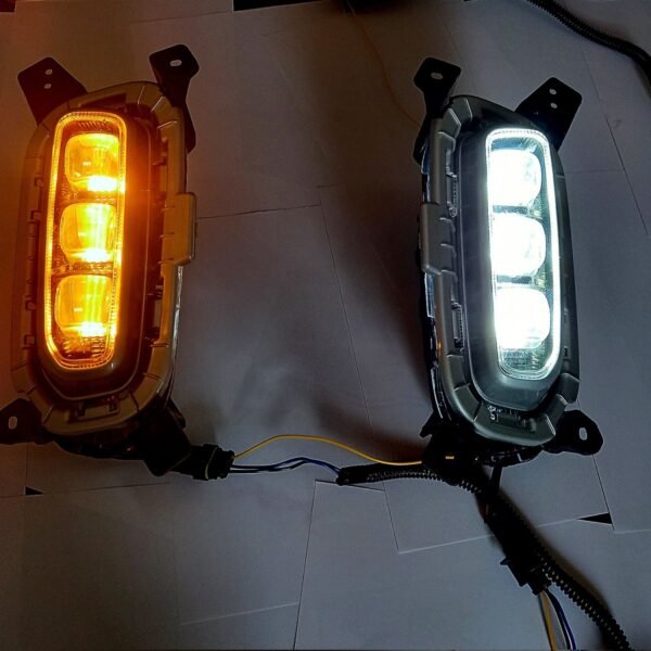 Kia seltos 2019-23 ice cube 3 lense led fog lamp with matrix turn signal