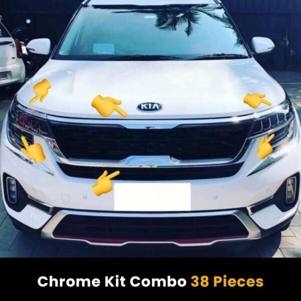 Kia seltos exterior chrome body show kit combo (set of 38 pcs. )