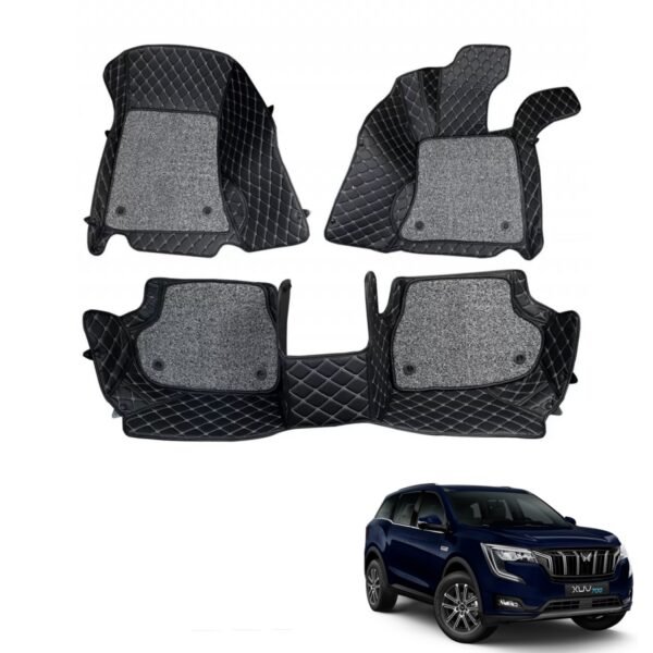 Mahindra xuv 700 onwards premium diamond pattern 7d car floor mats (set of 3)