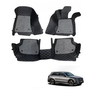 Mercedes-Benz GLC Class Premium Diamond Pattern 7D Car Floor Mats (Set of 3, Black and Beige)