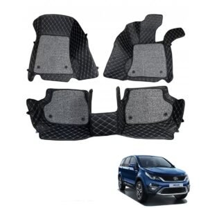 Tata Hexa 2017 Onwards Premium Diamond Pattern 7D Car Floor Mats (Set of 4, Black)