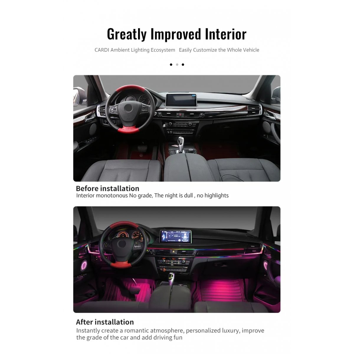 Cardi k4 active ultra ambient rgb led interior lights - 18 pieces