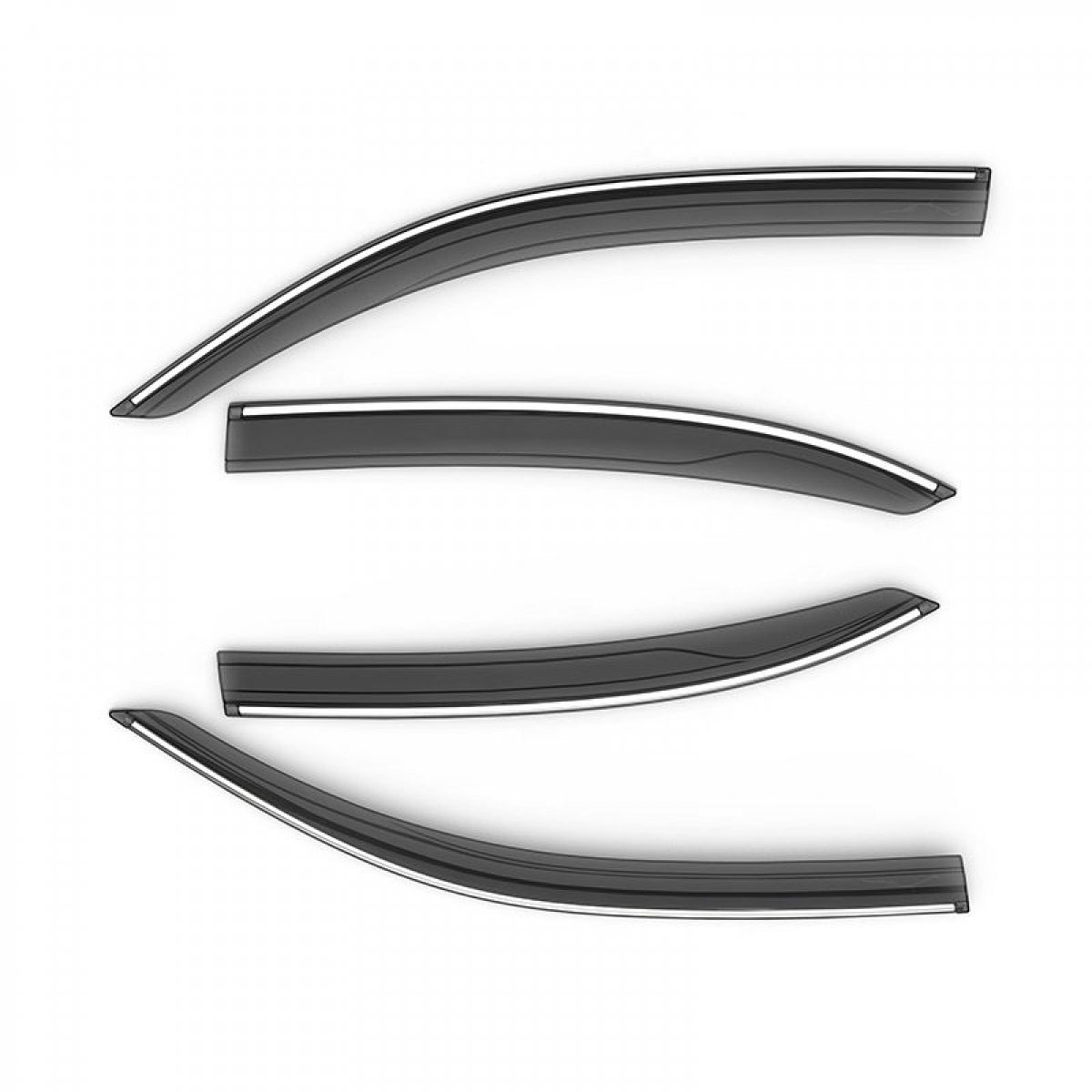 Gfx honda amaze 2018 onwards car window door visor with chrome line (set of 4pcs. )