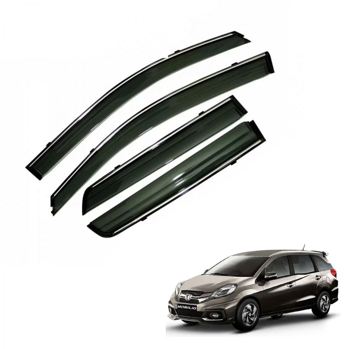 Honda mobilio car window door visor with chrome line (set of 4 pcs. )