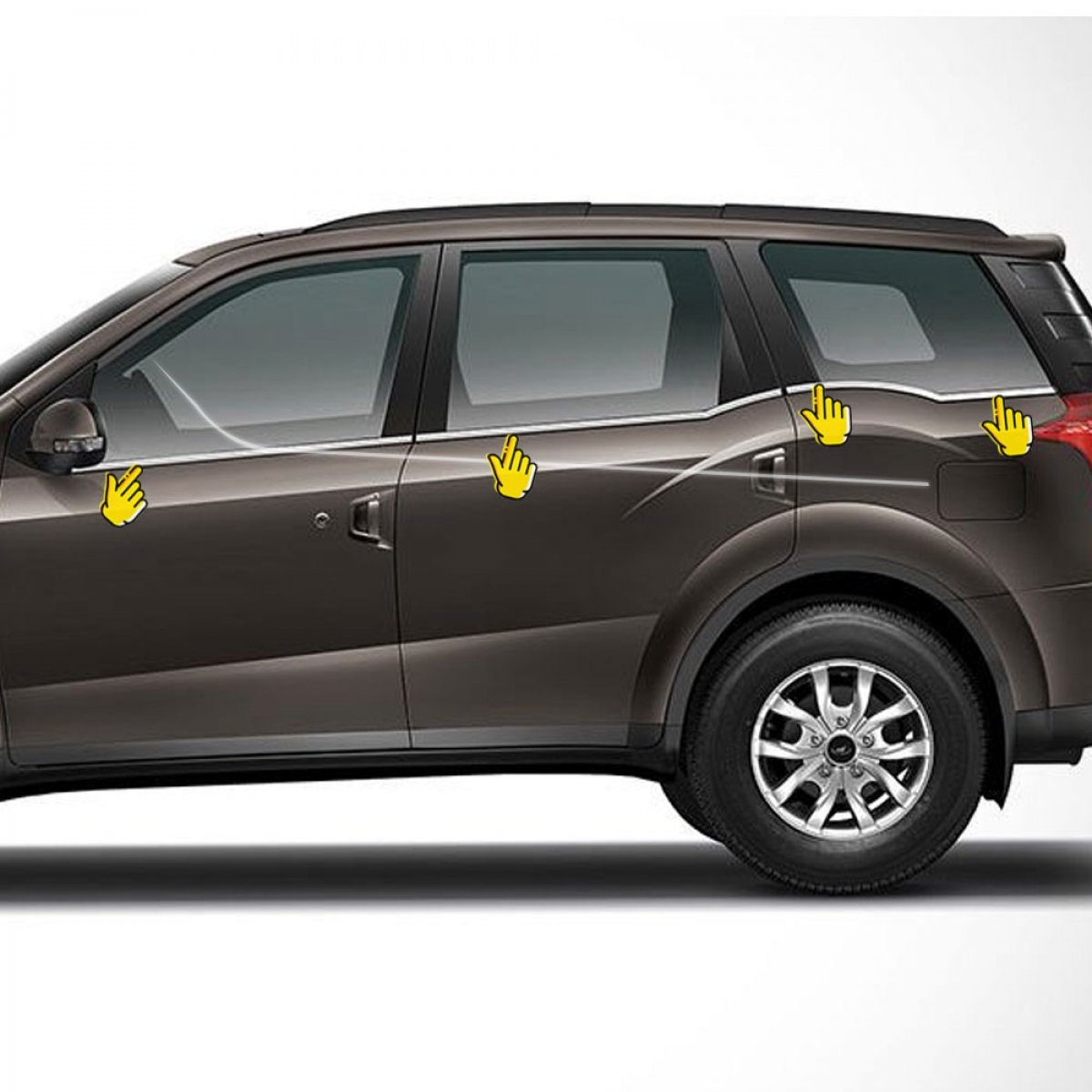 Mahindra xuv500 2018 onward lower window chrome garnish trims (set of 8pcs. )