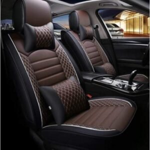 Maruti Suzuki 800 2000-2010 PU Leatherette Luxury Car Seat Cover With Pillow and Neck Rest With Bucket Fitting Seat Cover