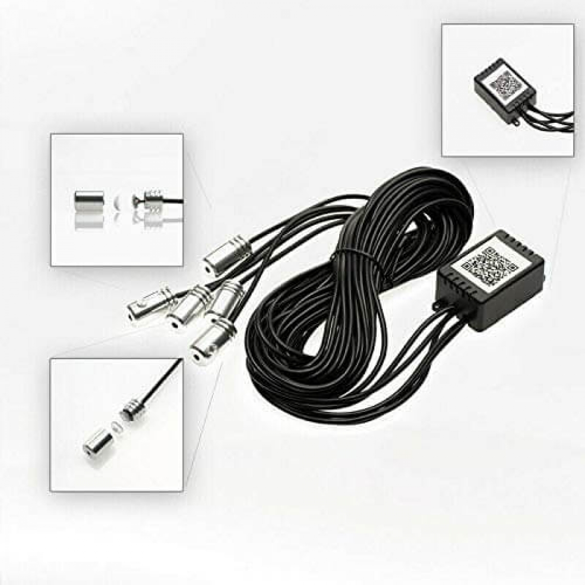Multicolor car atmosphere ambient wireless bluetooth lighting kit with remote