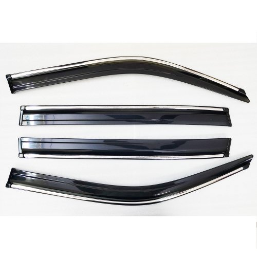 Nissan magnite car window rain door visor with silver chrome line in imported quality (set of 4pcs. )