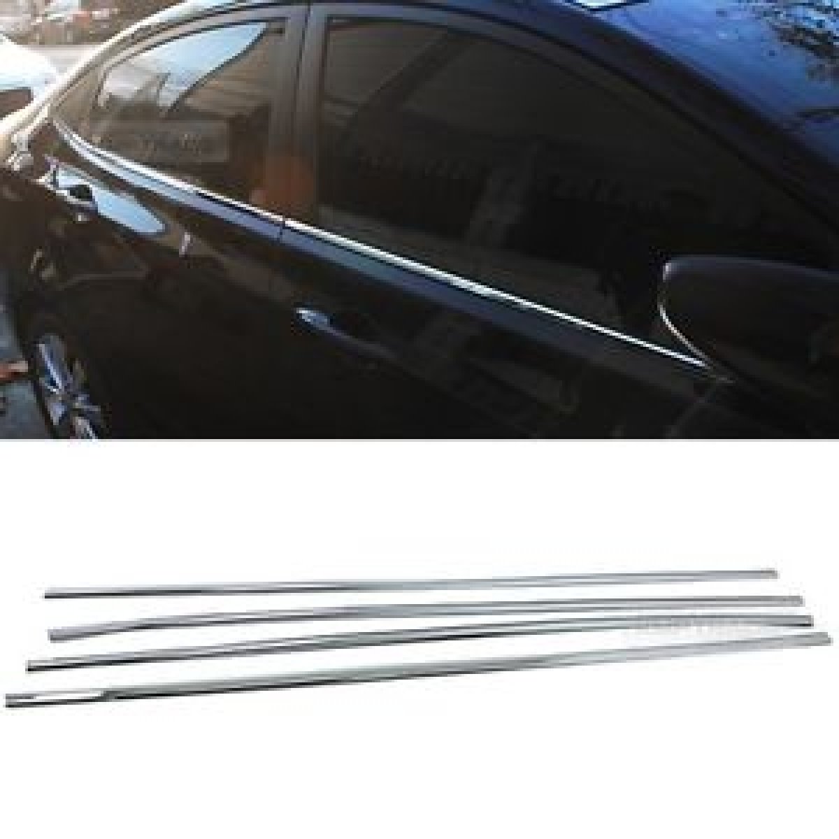 Renault duster lower window chrome garnish trims (set of 4pcs. )