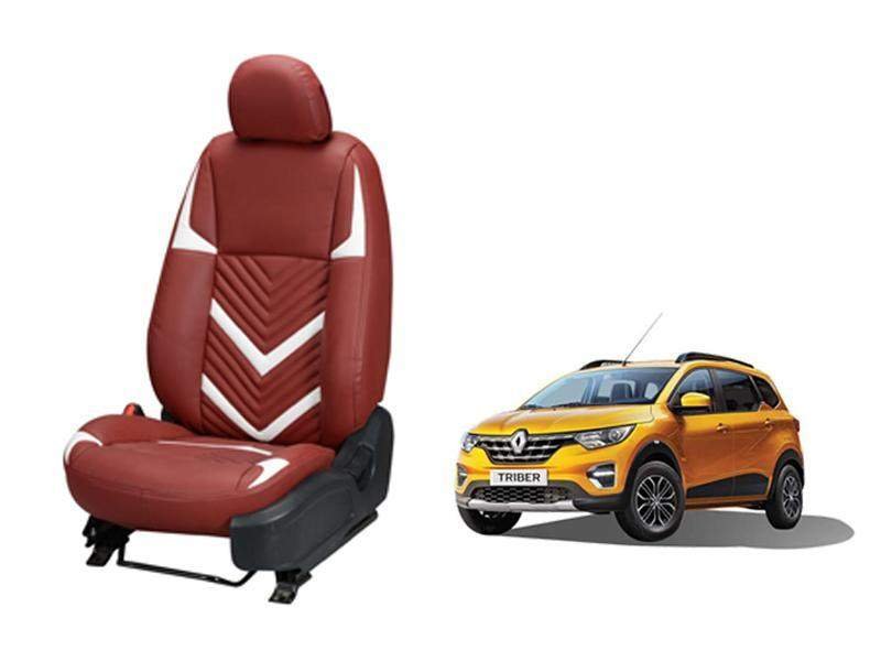 Renault triber zig zag series 3d custom art leather car seat covers