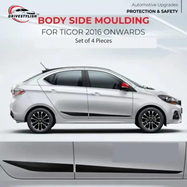 Side beading chrome for tigor 2020 onwards set of 4