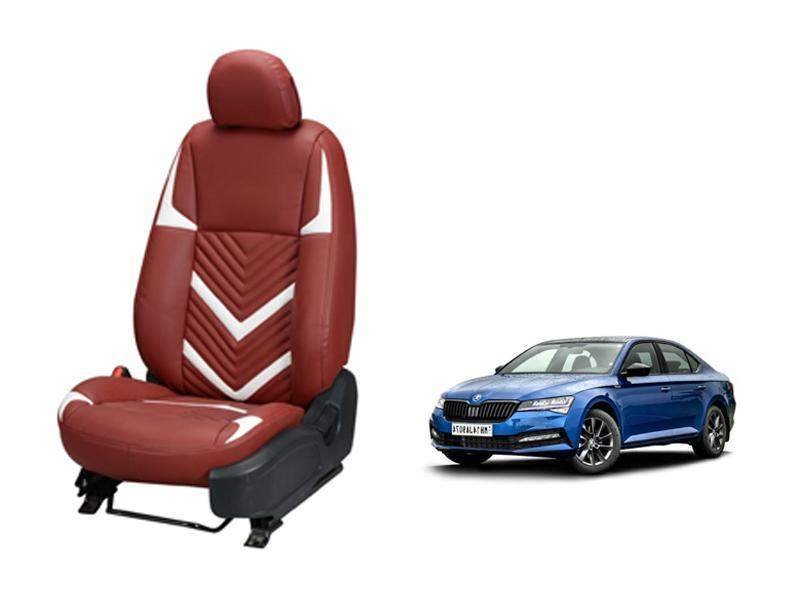 Skoda superb zig zag series 3d custom art leather car seat covers