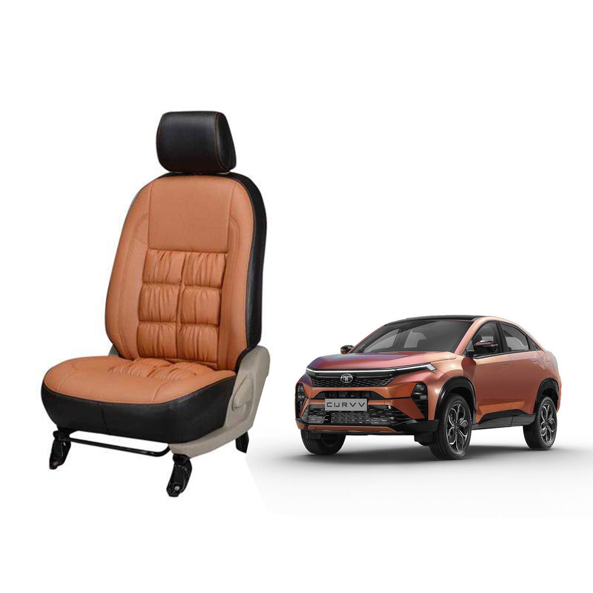 Tata curvv comfort series 3d custom stallion leather car seat covers
