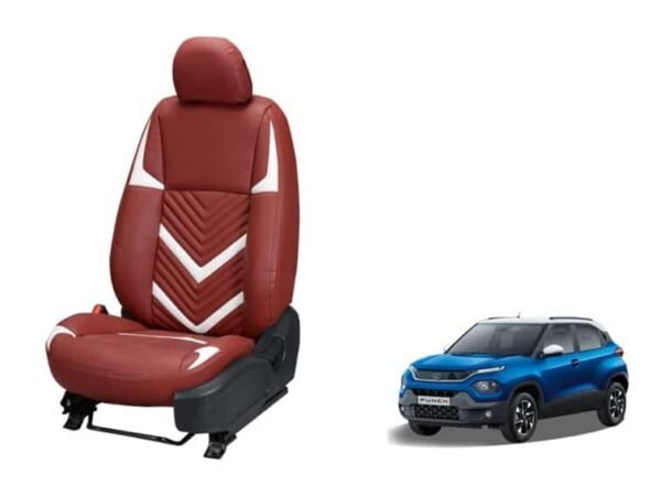 Tata punch zig zag series 3d custom art leather car seat covers