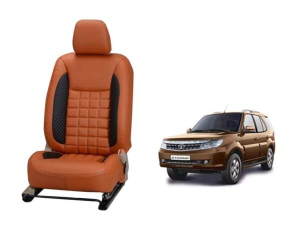 Tata safari storme prism series 3d custom nappa leather car seat covers