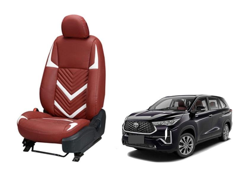 Toyota innova hycross art leather seat cover in zig-zag design