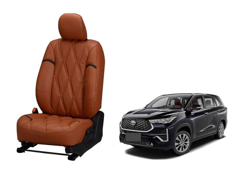 Toyota innova hycross nappa leather seat cover - kite design