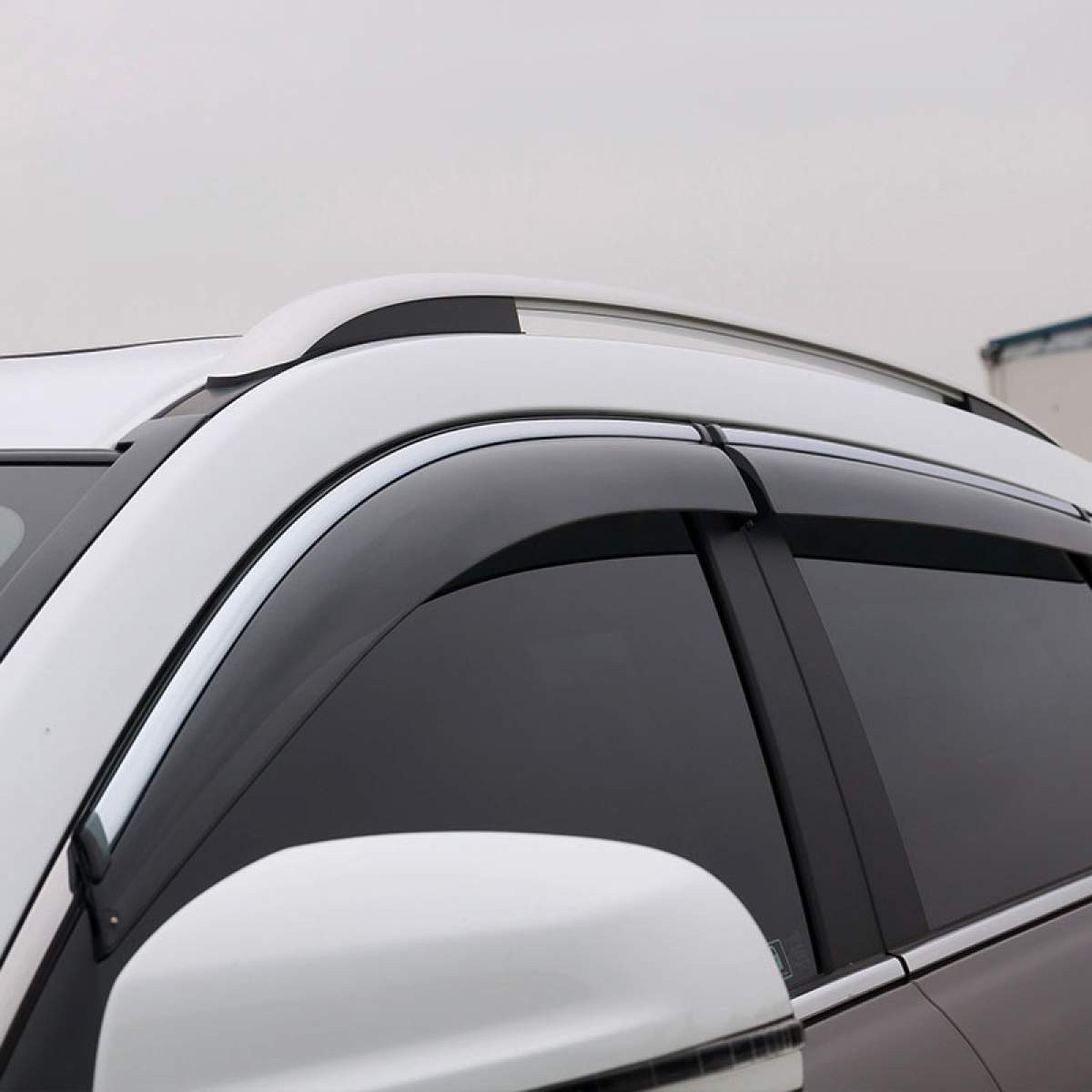 Toyota new fortuner car window door visor with chrome line (set of 4 pcs. )