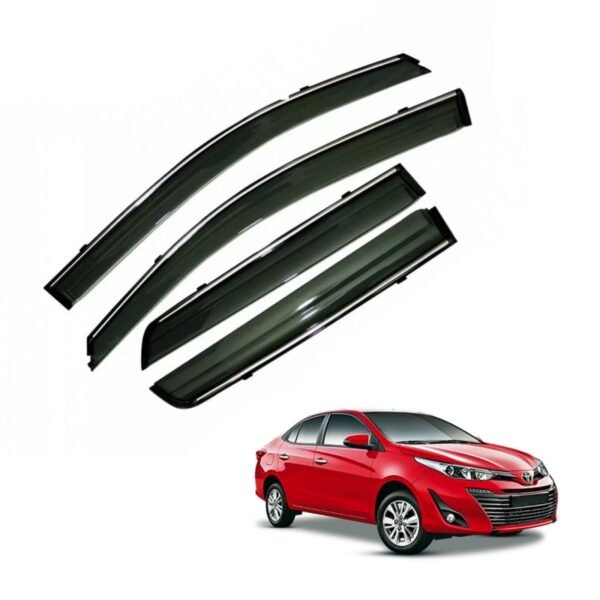 Toyota yaris car window door visor with chrome line (set of 4 pcs. )
