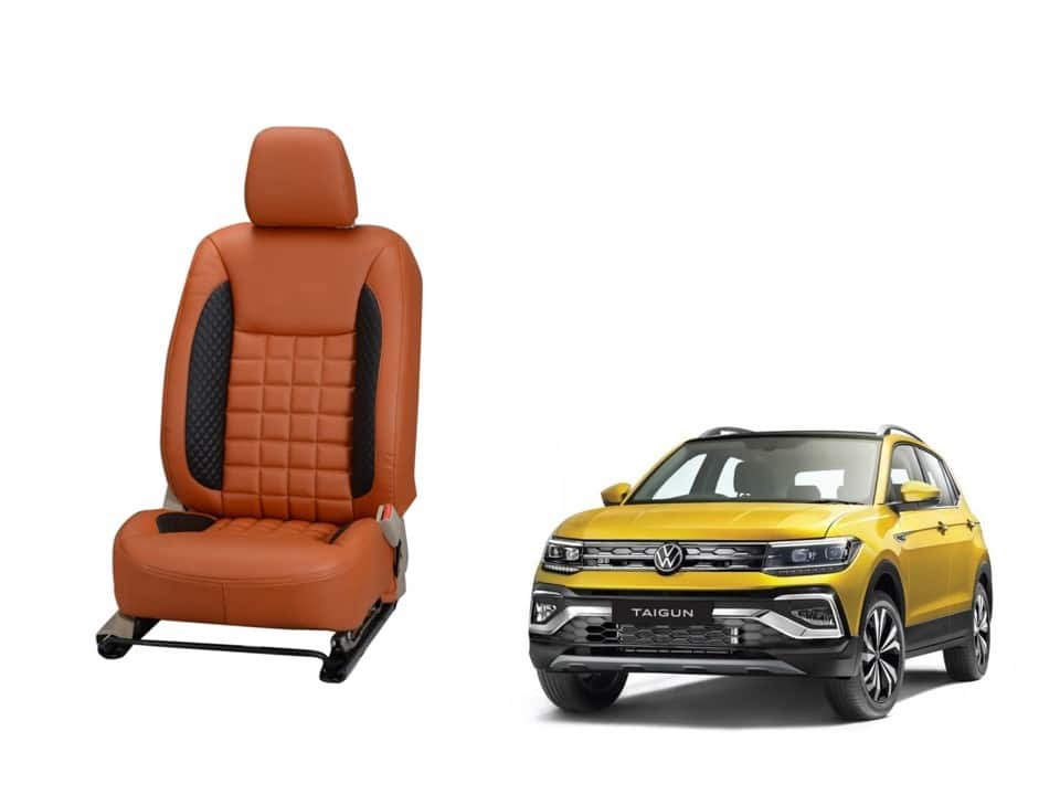 Volkwagen taigun prism series 3d custom nappa leather car seat covers