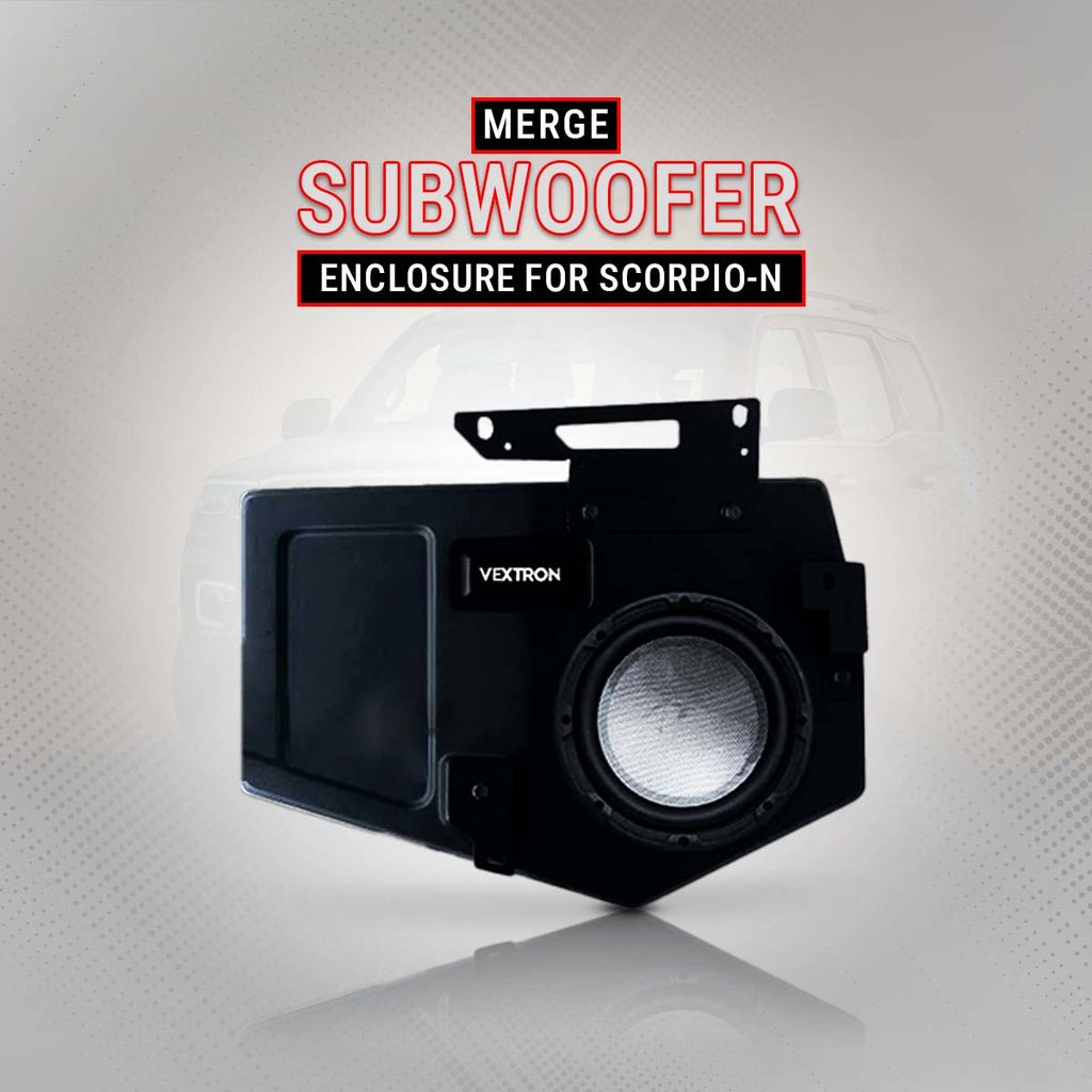 Vextron car specific subwoofer for scorpio-n | 8 inch active enclosure with amplifier
