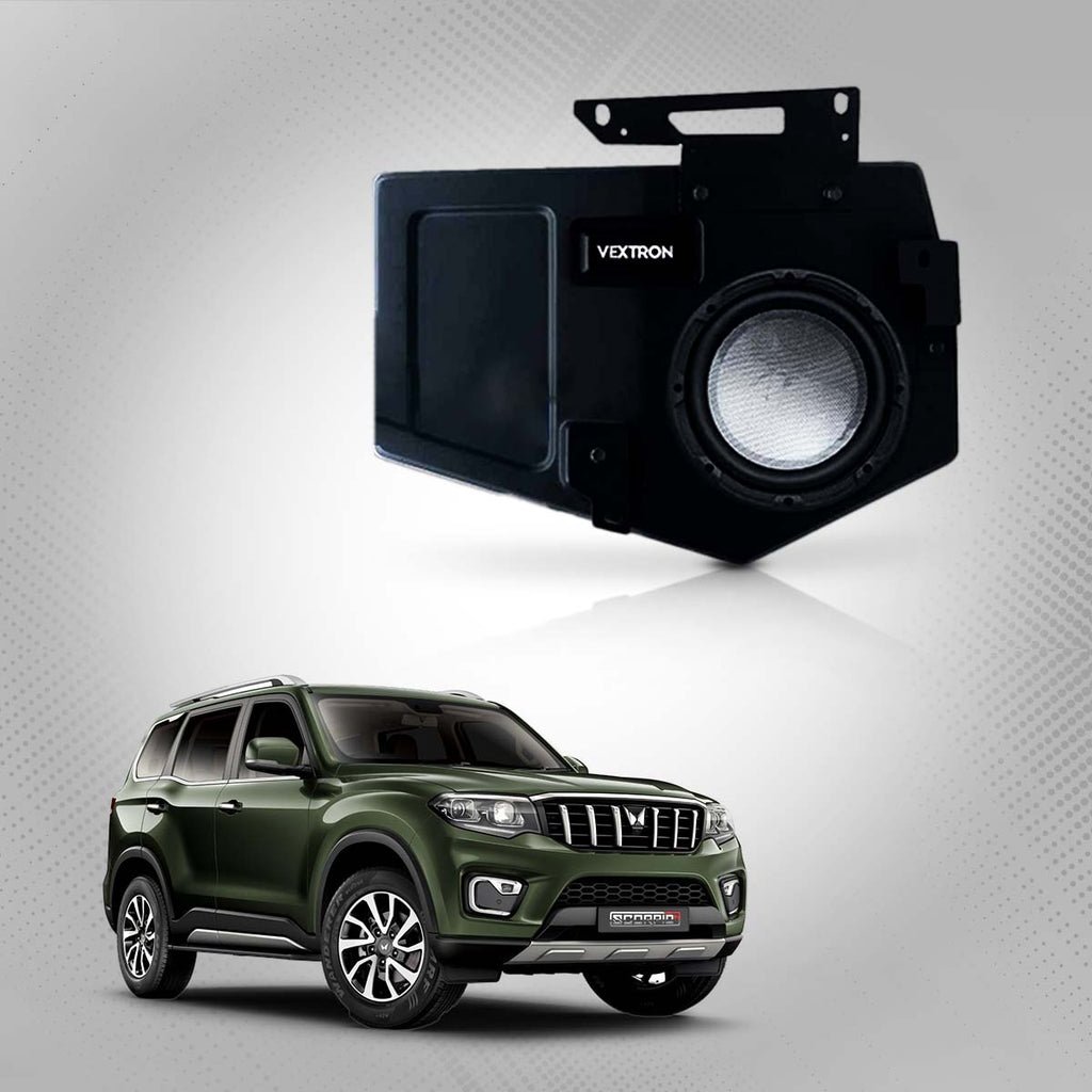 Vextron car specific subwoofer for scorpio-n | 8 inch active enclosure with amplifier