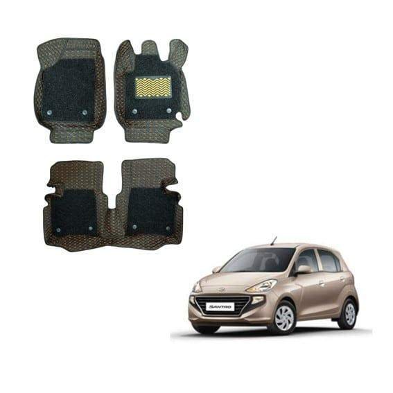 Hyundai new santro superior floor mats - silver/tan colour