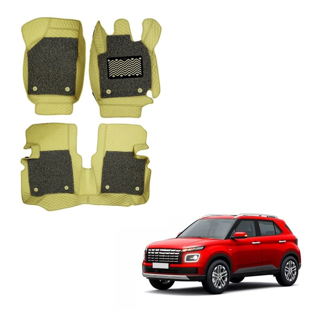 Hyundai venue (2022) premium 7d mats - beige colour