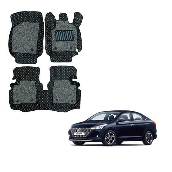 Hyundai verna (2020) illustrious foot mats - black/grey colour