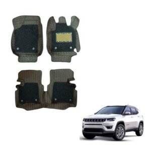 Jeep Compass Spacious 7D Mats - Black/Tan Colour