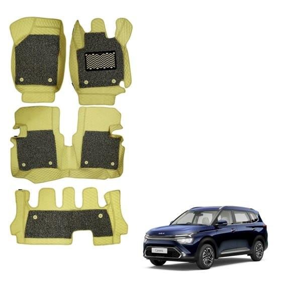 Kia carens luxurious 7d mats - beige colour
