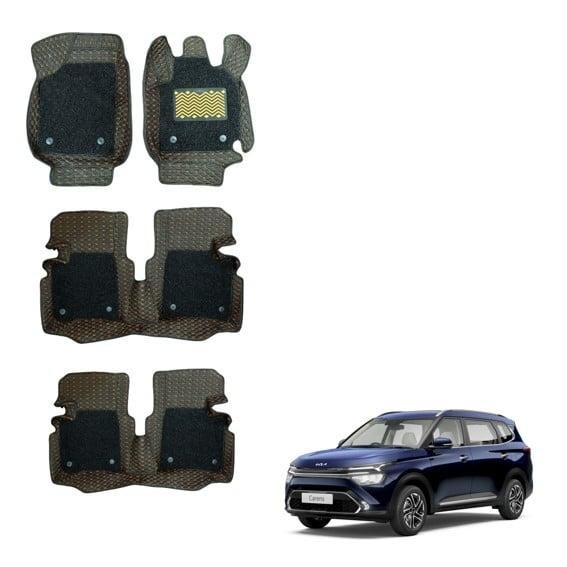 Kia carens luxury floor mats - black/tan colour