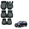 Kia Carens Spacious 7D Foot Mats - Black/Silver Colour