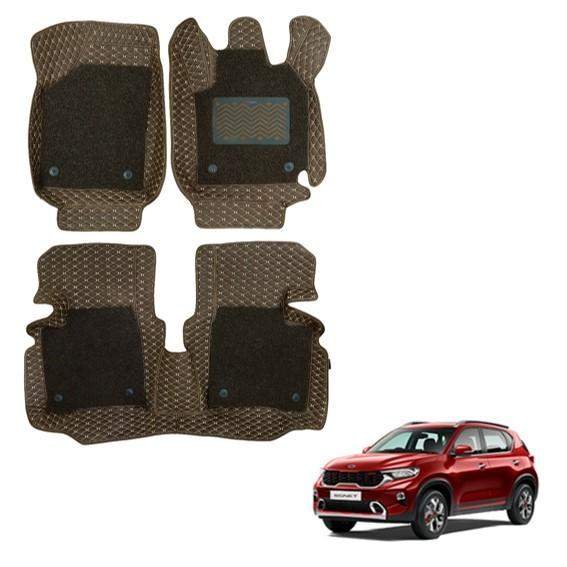 Kia sonet superior floor mats - brown colour