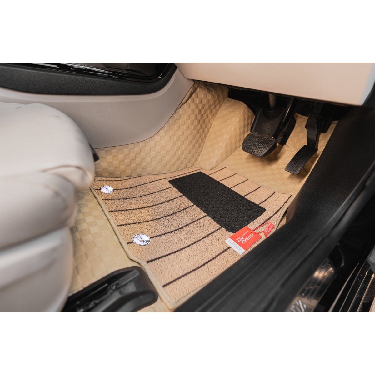 Luxury florino floor mats for audi a3 2014-2022 - beige color