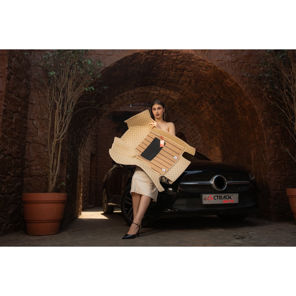 Luxury florino floor mats for audi a4 2016 onwards - beige color