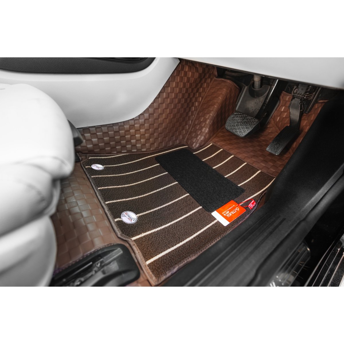 Luxury florino floor mats for audi a4 2016 onwards - coffee color