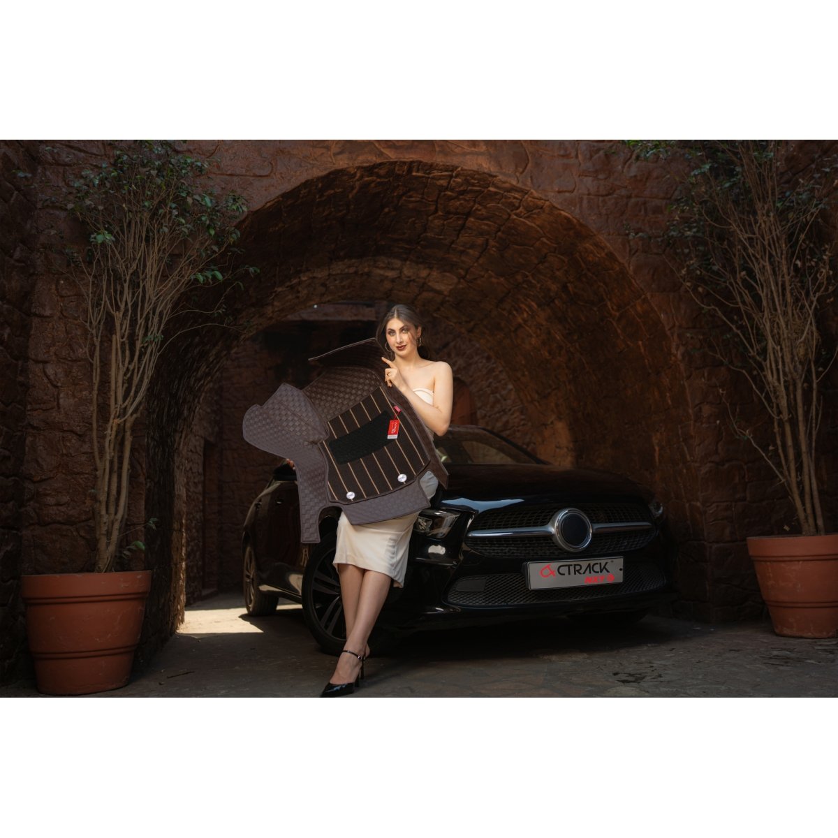 Luxury florino floor mats for audi a4 2016 onwards - coffee color